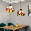 8 Inch European Stained Glass Pendant Light