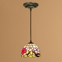 8 Inch European Stained Glass Pendant Light