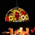 12 Inch Rural Grape Stained Glass Pendant Light