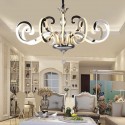 12 Light Modern / Contemporary Steel Chandelier with Acrylic Shade