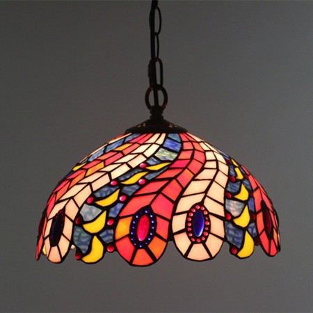 12 Inch European Stained Glass Pendant Light