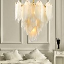 6 Light Modern / Contemporary Steel Pendant Light with Glass Shade