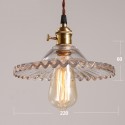 Rustic / Lodge Retro 1 Light Steel Pendant Light with Glass Shade