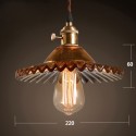 Rustic / Lodge Retro 1 Light Steel Pendant Light with Glass Shade