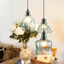 1 Light Modern / Contemporary Steel Pendant Light with Glass Shade