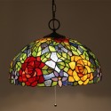 16 Inch European Stained Glass Pendant Light