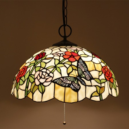 16 Inch European Stained Glass Pendant Light