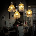 1 Light Rustic/Lodge Glass Pendant Light