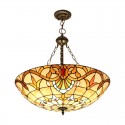 24 Inch European Stained Glass Pendant Light