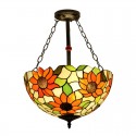 16 Inch European Stained Glass Flush Mount