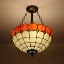 16 Inch European Stained Glass Flush Mount