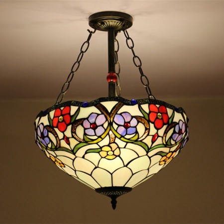 16 Inch European Stained Glass Tiffany Flush Mount