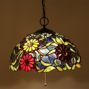 16 Inch European Stained Glass Pendant Light