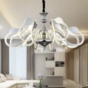 Dimmable 12 Light Modern / Contemporary Steel Chandelier with Acrylic Shade