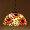 16 Inch European Stained Glass Sunflower Style Pendant Light