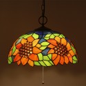 16 Inch European Stained Glass Sunflower Style Pendant Light