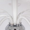 8 Light White Contemporary K9 Crystal Candle Style Chandelier