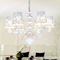 6 Light Modern Contemporary Hollow White Candle Style Chandelier