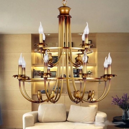 12 Light Retro Candle Style Chandelier