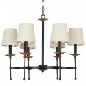 6 Light Contemporary Black Retro Candle Style Chandelier