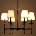 6 Light Contemporary Black Retro Candle Style Chandelier