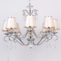 8 Light Contemporary K9 Crystal Candle Style Chandelier