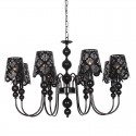 8 Light Modern Contemporary Hollow Black Candle Style Chandelier