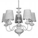 5 Light Modern Contemporary Hollow White Candle Style Chandelier