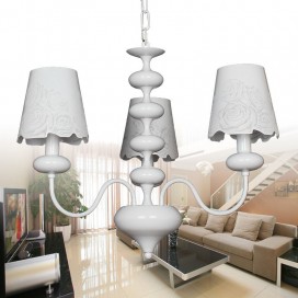 3 Light Modern Contemporary Hollow White Candle Style Chandelier