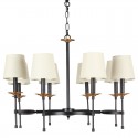 8 Light Rustic Black Retro Candle Style Chandelier