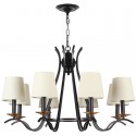 8 Light Black Retro Contemporary Candle Style Chandelier