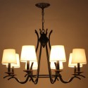 8 Light Black Retro Contemporary Candle Style Chandelier