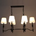 6 Light Rustic Black Retro Contemporary Candle Style Chandelier