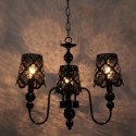 3 Light Modern Contemporary Hollow Black Candle Style Chandelier