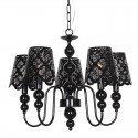 5 Light Modern Contemporary Hollow Black Candle Style Chandelier