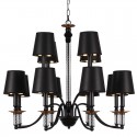 12 Light Hotel Black Retro Candle Style Chandelier