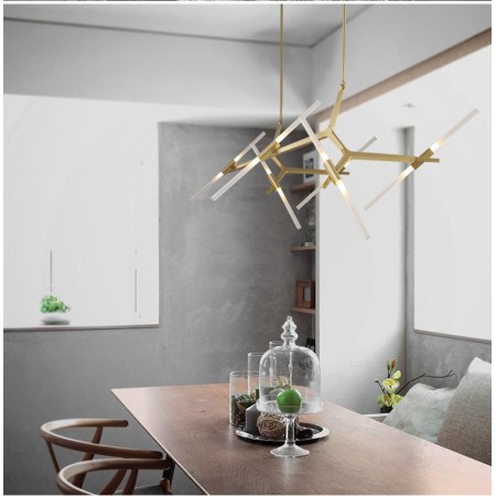 12 Light Modern/ Contemporary Chandelier (Black Golden)