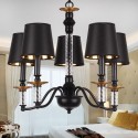 5 Light Black Retro Candle Style Chandelier