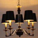 5 Light Black Retro Candle Style Chandelier