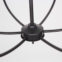 8 Light Retro Black Contemporary Candle Style Chandelier