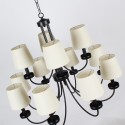 12 Light Retro Contemporary 2 Tier Black Candle Style Chandelier