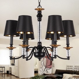 6 Light Black Retro Candle Style Chandelier