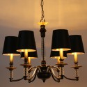 6 Light Black Retro Candle Style Chandelier