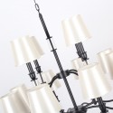 12 Light Black 2 Tier Chandelier Retro Contemporary Candle Style Chandelier