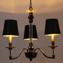 3 Light Black Retro Candle Style Chandelier