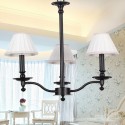 3 Light Retro Contemporary Black Candle Style Chandelier