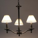 3 Light Retro Contemporary Black Candle Style Chandelier