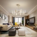 Modern Contemporary Gold Stainless Steel Chandelier