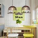 1 Light Rustic/ Lodge Retro Birdcage Pendant Light with Steel Shade