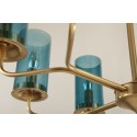 Fine Brass 6 Light Chandelier with Glass Shades